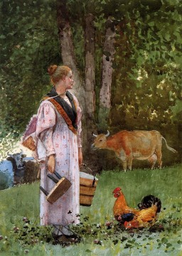 La criada de leche pintor del realismo Winslow Homer Pinturas al óleo